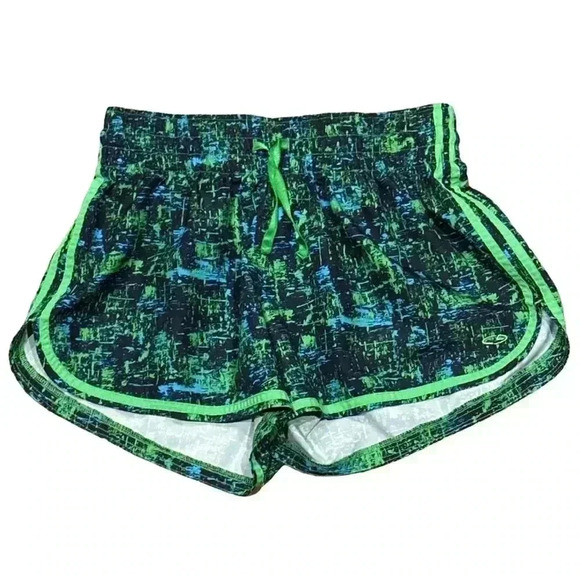 Medium CHAMPION Navy Blue & Green Abstract Shorts - Picture 5 of 7